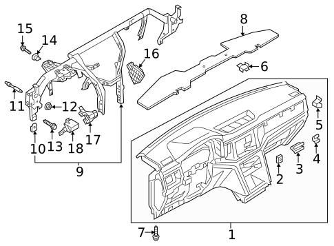 Instrument Panel for 2019 Volkswagen Atlas #0