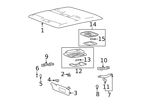 Interior Trim - Roof for 2002 Hyundai Sonata #0