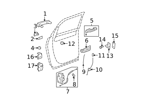 Rear Door for 2017 GMC Acadia Limited #1