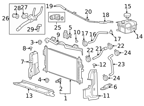 Radiator & Components for 2017 Cadillac XTS #1