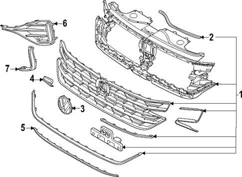 Grille & Components for 2025 Volkswagen Atlas Cross Sport #0