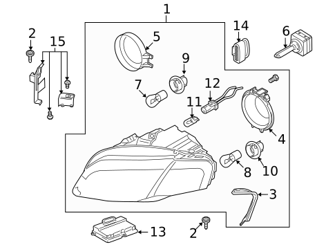 Headlamp Components for 2007 Audi A4 Quattro #0
