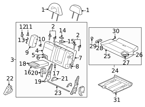 Split Bench Seat for 2002 Mitsubishi Montero #0