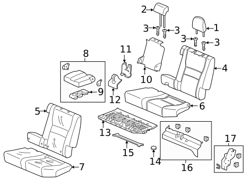 Rear Seat Components for 2023 Honda Ridgeline #1