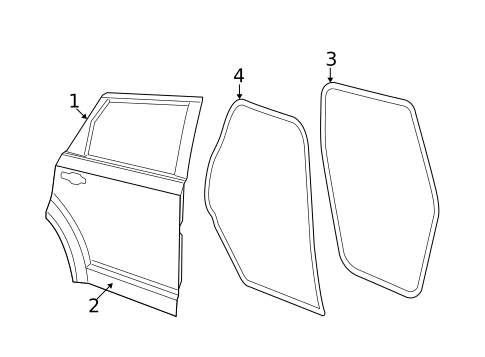 Door & Components for 2017 Dodge Journey #1