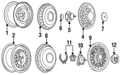 Wheels for 1993 Cadillac Fleetwood #2