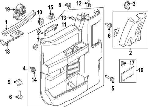 Interior Trim - Rear Door for 2025 Ford F-250 Super Duty #1