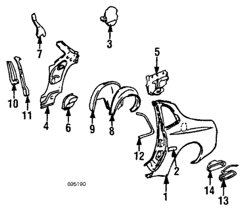 Quarter Panel for 1990 Porsche 944 #1