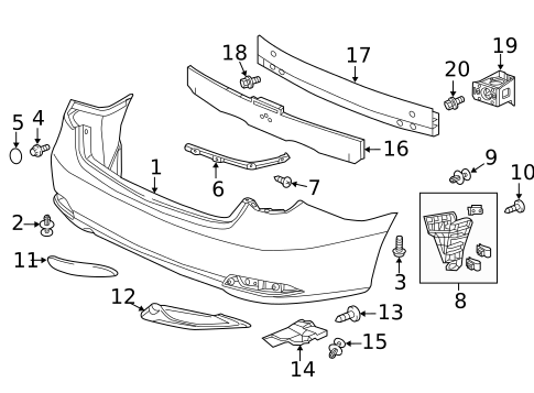 Bumper & Components - Rear for 2014 Acura RLX #0