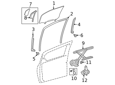 Glass - Front Door for 2011 Toyota Yaris #0