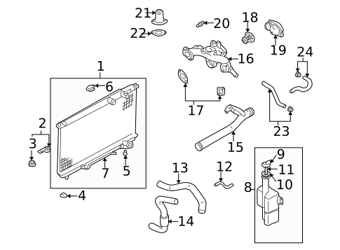 Radiator & Components for 2005 Kia Optima #0