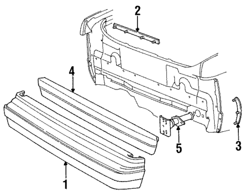 Bumper & Components - Rear for 1987 Dodge Lancer #0