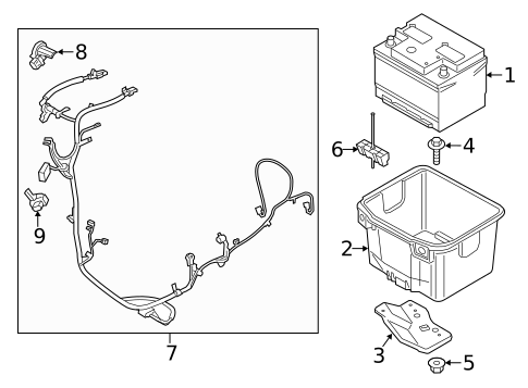 Battery & Related Components for 2023 Ford Mustang #0