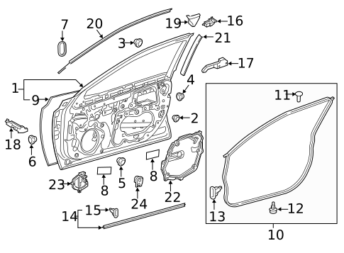 Door & Components for 2020 Toyota Camry #0