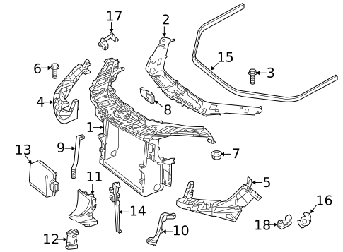 Radiator Support for 2016 Mercedes-Benz GLE 450 AMG® #1