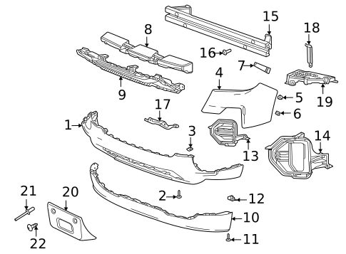 Bumper & Components - Front for 2021 GMC Canyon #0