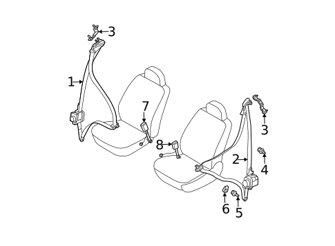 Front Seat Belts for 2003 INFINITI G35 #0