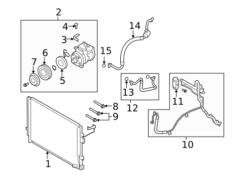 Condenser, Compressor & Lines for 2009 Kia Borrego #0