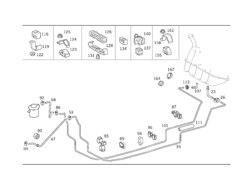 Fuel Lines, Diesel Vehicles for 1999 Mercedes-Benz E430 #0