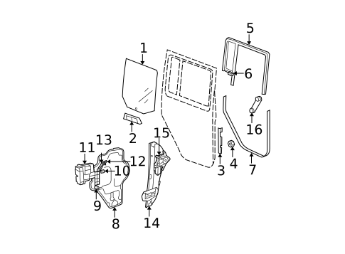 Glass - Rear Door for 2018 Jeep Wrangler JK #0