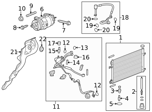 Condenser, Compressor & Lines for 2020 Buick Enclave #15