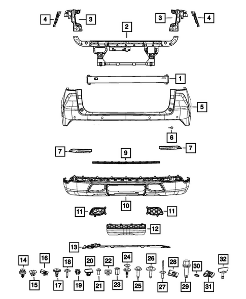 Rear Bumper and Fascia for 2025 Jeep Grand Cherokee #1