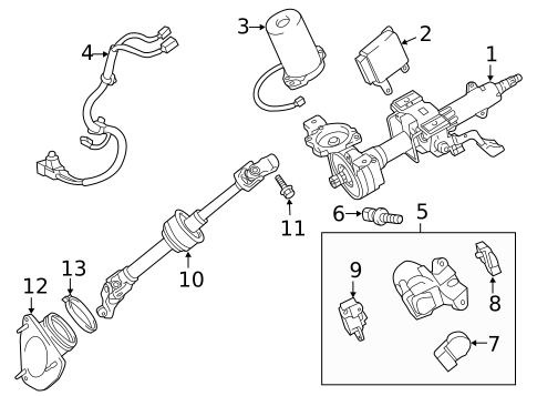 Steering Column Assembly for 2012 Toyota Camry #0