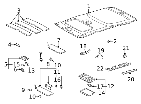 Interior Trim - Roof for 2002 Toyota Highlander #0