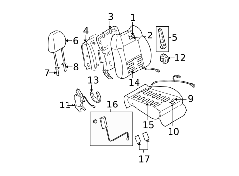 Front Seat Components for 2005 Subaru Outback #1
