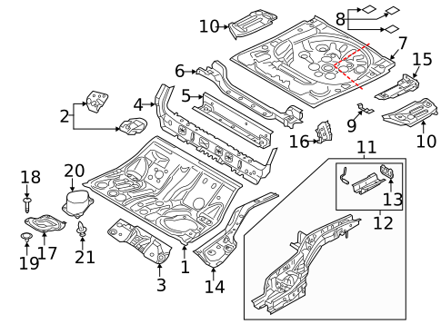 Rear Floor & Rails for 2014 Mazda 3 #0