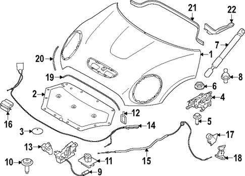 Hood & Components for 2021 Mini Cooper #0