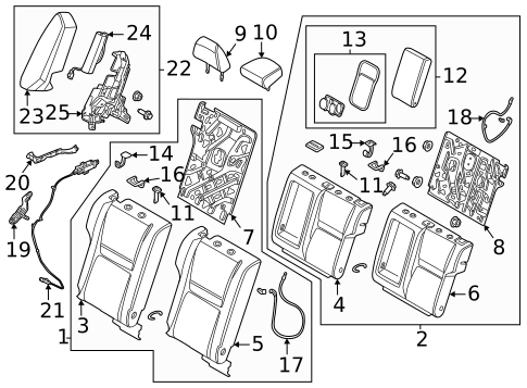 Rear Seat Components for 2021 Nissan Rogue #0