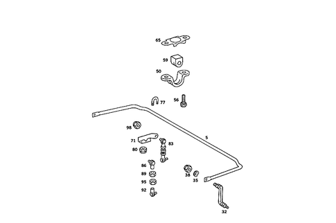 Torsion Bar, Rear for 1988 Mercedes-Benz 560SEL #1