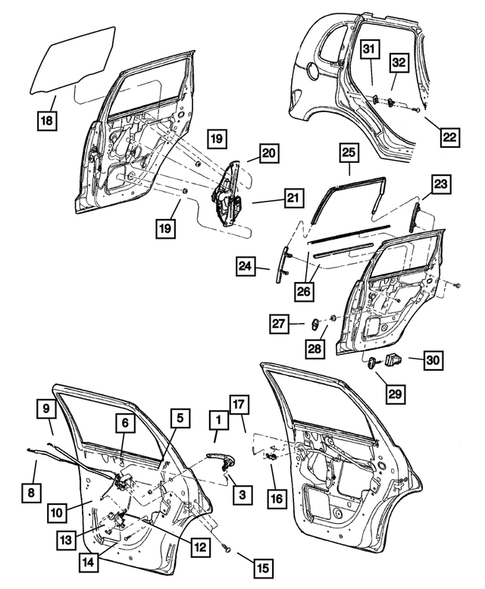 Rear Door for 2003 Chrysler PT Cruiser #0