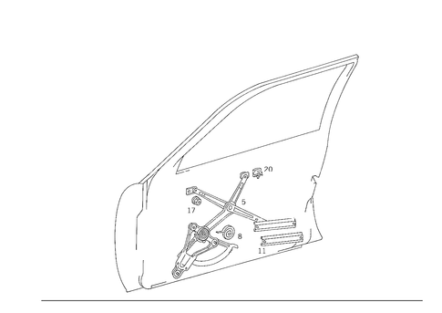 Window Regulator for 1993 Mercedes-Benz 400E #1