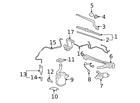 Wiper & Washer Components for 2009 Cadillac DTS #0