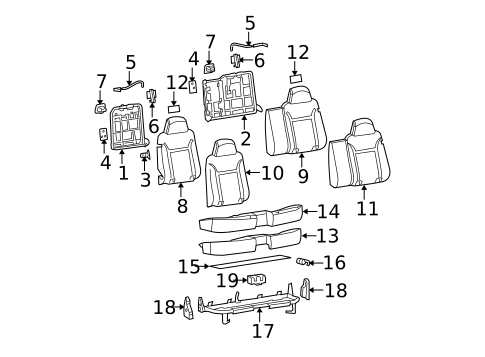 Rear Seat Components for 2005 Chevrolet Colorado #2