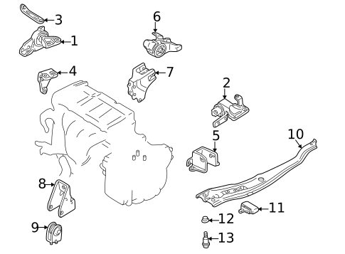 Engine & Trans Mounting for 1999 Mazda Protege #1