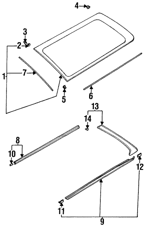 Glass & Hardware for 1996 Subaru Legacy #0