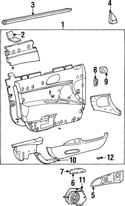 Interior Trim - Front Door for 1996 Lincoln Continental #0