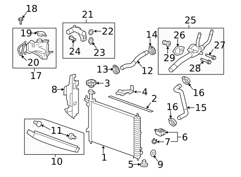 Radiator & Components for 2007 GMC Acadia #0