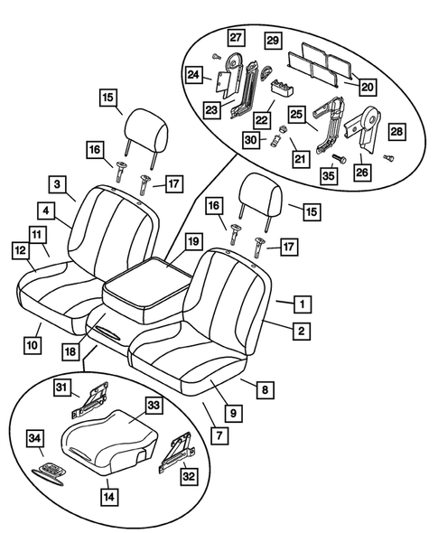 Front Seats and Attaching Parts for 2003 Dodge Ram 2500 #0