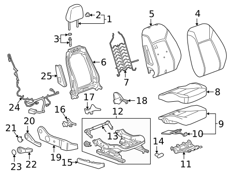 Passenger Seat Components for 2023 Buick Envision #6