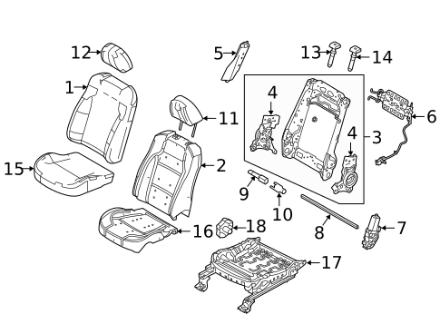 Passenger Seat Components for 2015 Ford Special Service Police Sedan #0