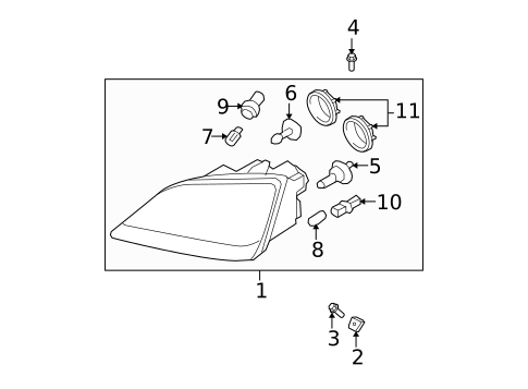 Headlamp Components for 2008 Kia Sorento #0