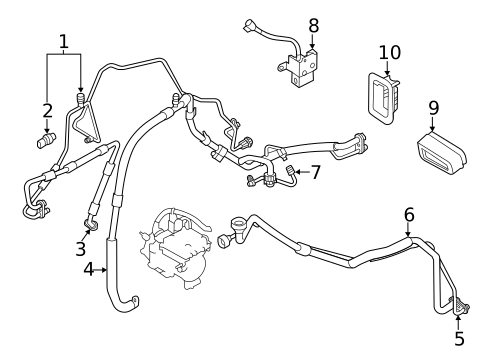 Condenser, Compressor & Lines for 2018 Mitsubishi Outlander PHEV #1