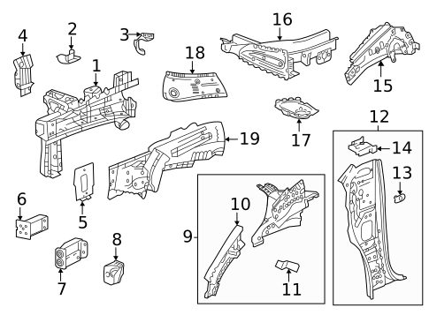 Structural Components & Rails for 2023 Chevrolet Bolt EUV #0