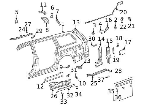 Side Panel & Components for 2003 Toyota Sienna #0