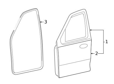 Door & Components for 2007 Mercury Mariner #1