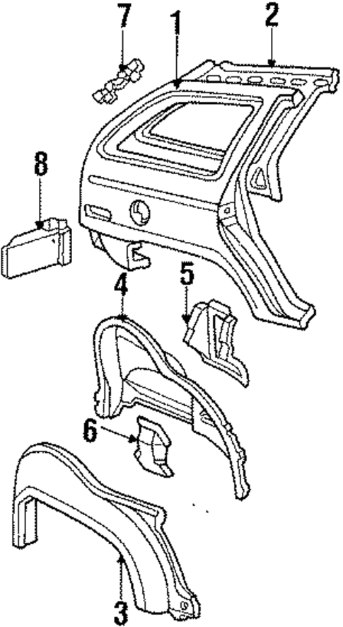 Quarter Panel & Components for 1986 Mercury Sable #1